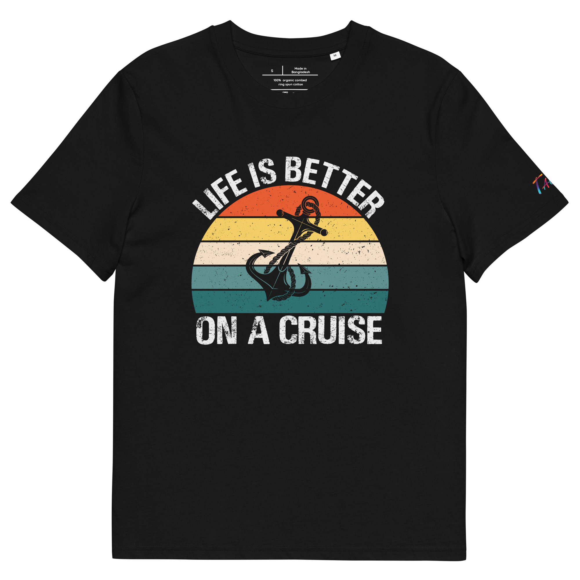 unisex-organic-cotton-t-shirt-black-front-681a388c0e85f.jpg Funny Cruise T-Shirt | Life is a Batter on a Cruise