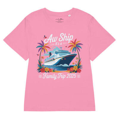 Women’s organic ribbed neck t-shirt - Aw Ship Family Trip T-Shirt