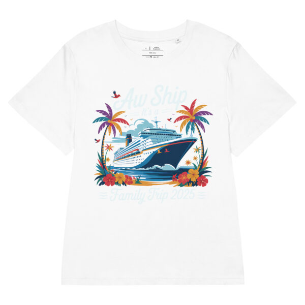 Women’s organic ribbed neck t-shirt - Aw Ship Family Trip T-Shirt - Image 4